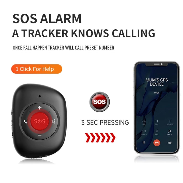 RF-V50 IP67 Waterproof 4G LTE 3G 2G GSM Elderly SOS Button Emergency Alarm GPS Tracker(Black) - Personal Tracker by buy2fix | Online Shopping UK | buy2fix