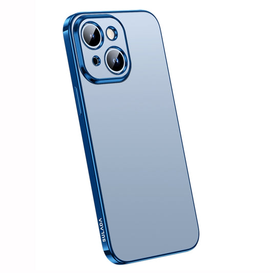 For iPhone 14 Plus SULADA Electroplating Frosted All-inclusive TPU Phone Case(Blue) - iPhone 14 Plus Cases by SULADA | Online Shopping UK | buy2fix