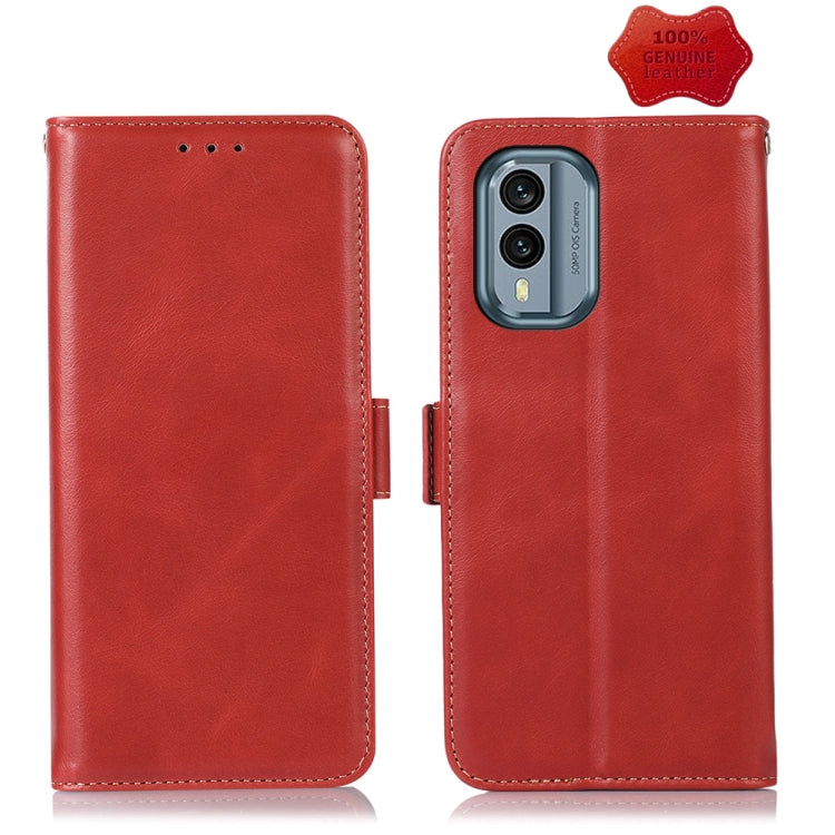 For Nokia X30 5G Crazy Horse Top Layer Cowhide Leather Phone Case(Red) - Nokia Cases by buy2fix | Online Shopping UK | buy2fix