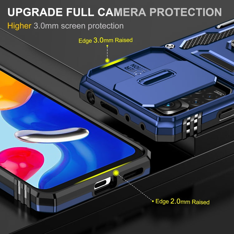 For Xiaomi Redmi Note 11 Pro Armor PC + TPU Camera Shield Phone Case(Navy Blue) - Redmi Note 11 Pro Case by buy2fix | Online Shopping UK | buy2fix