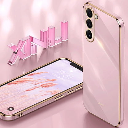 For Samsung Galaxy S23+ 5G XINLI Straight Edge 6D Electroplate TPU Phone Case(Pink) - Galaxy S23+ 5G Cases by buy2fix | Online Shopping UK | buy2fix