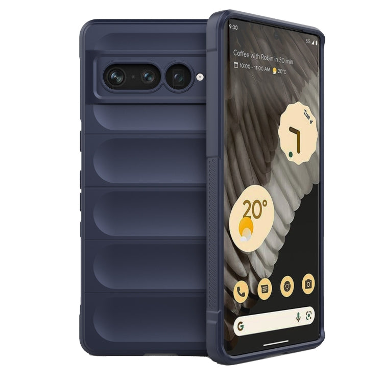 For Google Pixel 7 Pro Magic Shield TPU + Flannel Phone Case(Dark Blue) - Google Cases by buy2fix | Online Shopping UK | buy2fix