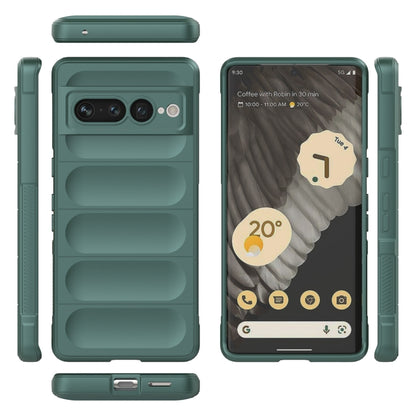 For Google Pixel 7 Pro Magic Shield TPU + Flannel Phone Case(Grey) - Google Cases by buy2fix | Online Shopping UK | buy2fix