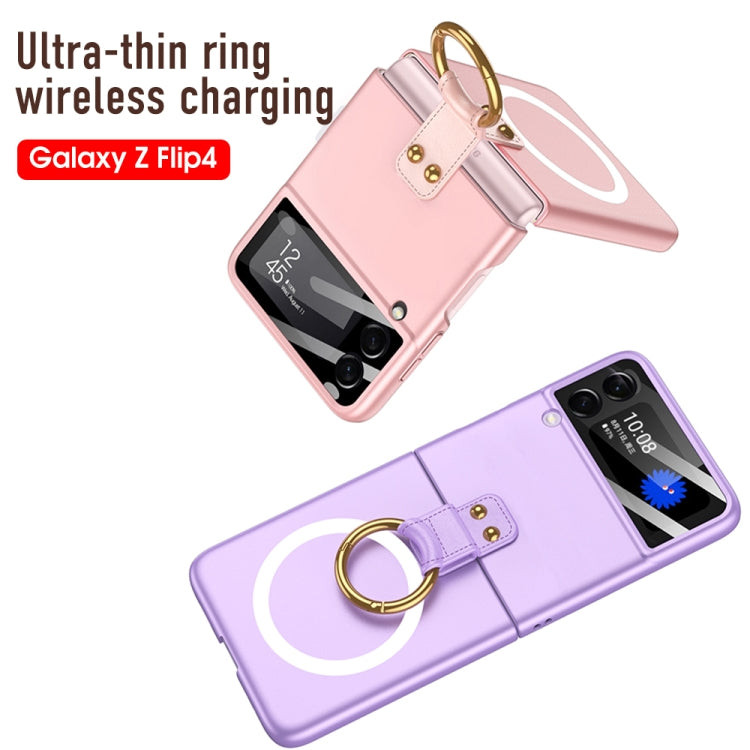 For Samsung Galaxy Z Flip4 GKK MagSafe Ultrathin Integrated Shockproof Phone Case with Ring Holder(Pink) - Galaxy Z Flip4 5G Cases by GKK | Online Shopping UK | buy2fix