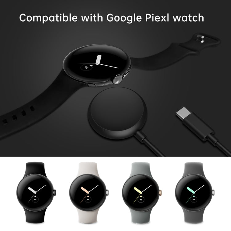 For Google Pixel Watch Type-C Port Smart Watch Magnetic Charging Cable, Length: 1m(White) - Smart Wear by buy2fix | Online Shopping UK | buy2fix