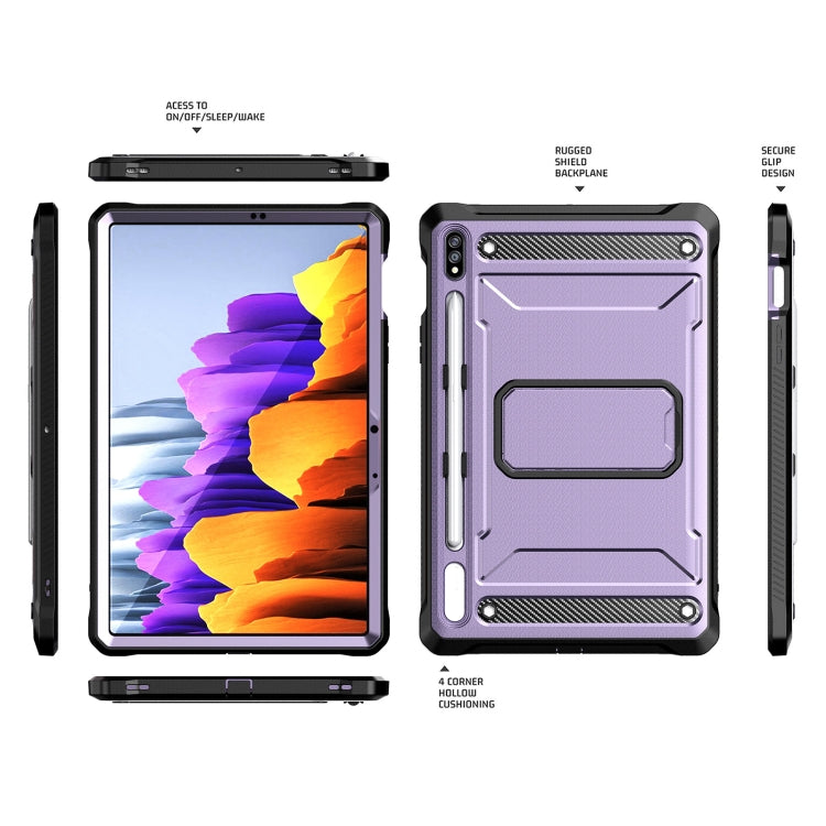 For Samsung Galaxy Tab S7/S8 Explorer PC + TPU Tablet Protective Case with Pen Slot(Purple) - Galaxy Tab S7 by buy2fix | Online Shopping UK | buy2fix