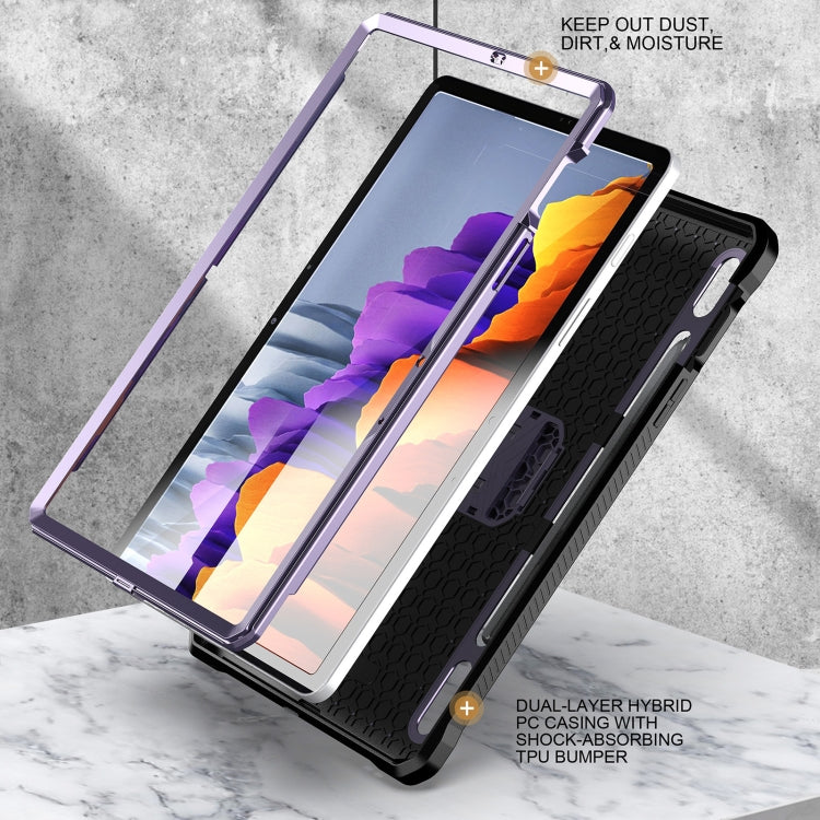 For Samsung Galaxy Tab S7/S8 Explorer PC + TPU Tablet Protective Case with Pen Slot(Purple) - Galaxy Tab S7 by buy2fix | Online Shopping UK | buy2fix