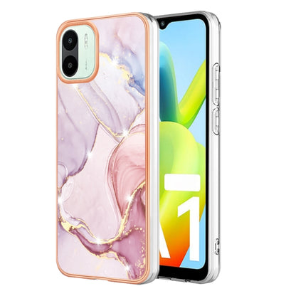 For Xiaomi Redmi A1 Electroplating Marble Dual-side IMD Phone Case(Rose Gold 005) - Xiaomi Cases by buy2fix | Online Shopping UK | buy2fix