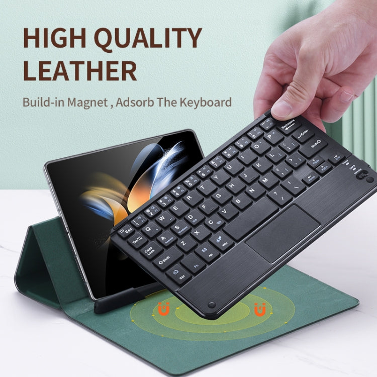 For Samsung Galaxy Z Fold4/Fold3 GKK Magnetic Folding Bluetooth Keyboard Leather Case with Touchpad(Dark Green) - Samsung Keyboard by GKK | Online Shopping UK | buy2fix