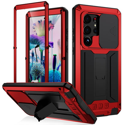 For Samsung Galaxy S23 Ultra 5G R-JUST Sliding Camera Design Life Waterproof Dustproof Shockproof Phone Case(Red) - Galaxy S23 Ultra 5G Cases by R-JUST | Online Shopping UK | buy2fix