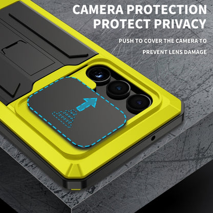 For Samsung Galaxy S23 Ultra 5G R-JUST Sliding Camera Design Life Waterproof Dustproof Shockproof Phone Case(Yellow) - Galaxy S23 Ultra 5G Cases by R-JUST | Online Shopping UK | buy2fix