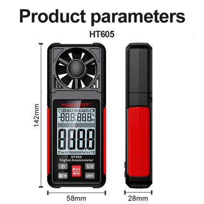 HABOTEST HT605 Portable Intelligent Digital Display Handheld Wind Speed Tester - Tachometers & Anemometer by HABOTEST | Online Shopping UK | buy2fix