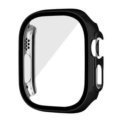 For Apple Watch Ultra 49mm Plating Gloss PC Tempered Glass Integral Watch Case(Black) - Watch Cases by buy2fix | Online Shopping UK | buy2fix