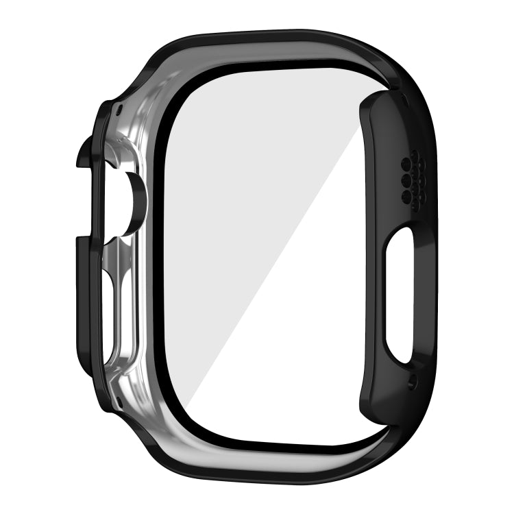 For Apple Watch Ultra 49mm Plating Gloss PC Tempered Glass Integral Watch Case(Black) - Watch Cases by buy2fix | Online Shopping UK | buy2fix