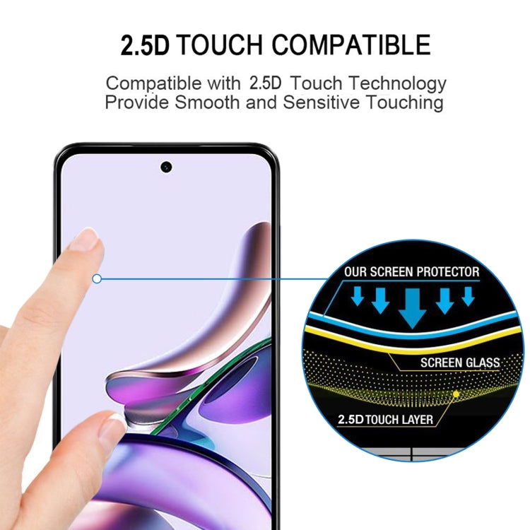 For Motorola Moto G13 Full Glue Full Cover Screen Protector Tempered Glass Film - Motorola Tempered Glass by buy2fix | Online Shopping UK | buy2fix