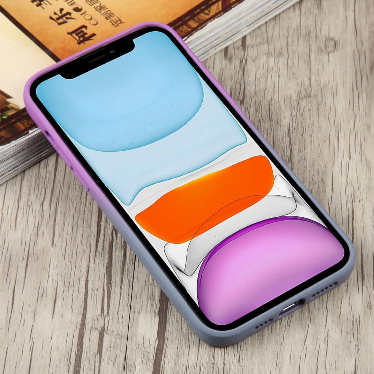 For iPhone 11 Liquid TPU Silicone Gradient MagSafe Phone Case(Purple) - iPhone 11 Cases by buy2fix | Online Shopping UK | buy2fix