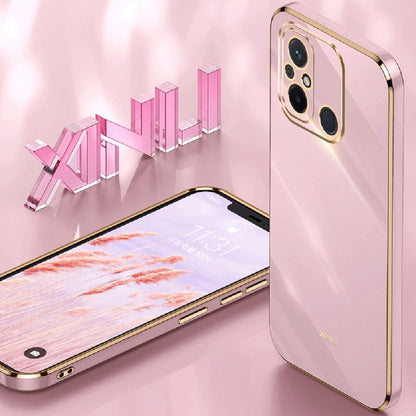 For Xiaomi Redmi 12C 4G XINLI Straight Edge 6D Electroplate TPU Phone Case(White) - Xiaomi Cases by XINLI | Online Shopping UK | buy2fix