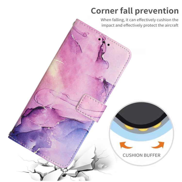 For Xiaomi 13 Crossbody Painted Marble Pattern Leather Phone Case(Purple) - 13 Cases by buy2fix | Online Shopping UK | buy2fix