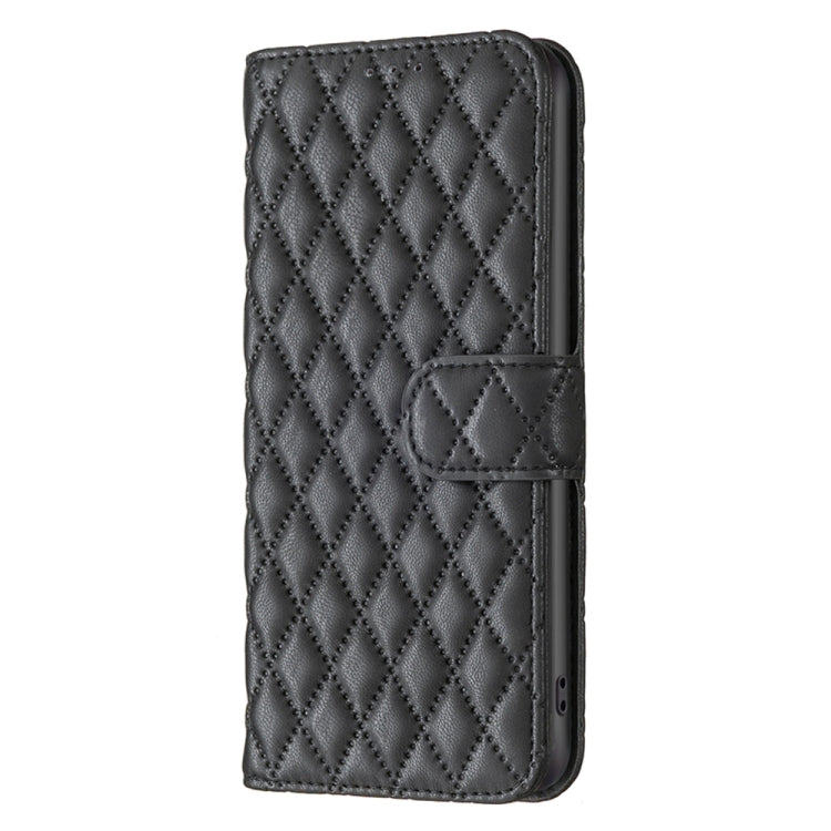 For Motorola Moto E13 4G Diamond Lattice Wallet Leather Flip Phone Case(Black) - Motorola Cases by buy2fix | Online Shopping UK | buy2fix