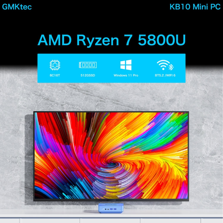 GMK KB10 Windows 11 Home Mini PC, 16GB+512GB, AMD Ryzen 7 5800U Quad Core, Support WiFi & BT(US Plug) -  by GMKtec | Online Shopping UK | buy2fix