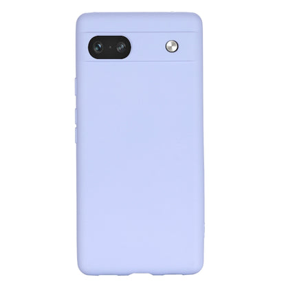 For Google Pixel 7a Pure Color Liquid Silicone Shockproof Phone Case(Purple) - Google Cases by buy2fix | Online Shopping UK | buy2fix
