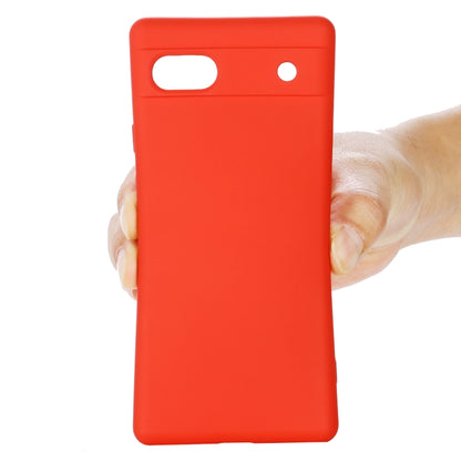 For Google Pixel 7a Pure Color Liquid Silicone Shockproof Phone Case(Red) - Google Cases by buy2fix | Online Shopping UK | buy2fix