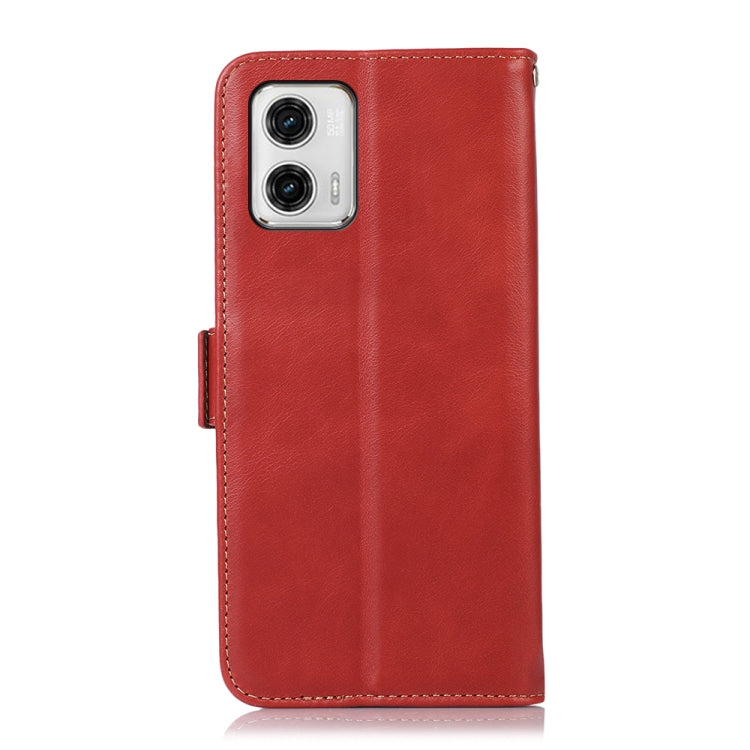 For Motorola Moto G73 5G Crazy Horse Top Layer Cowhide Leather Phone Case(Red) - Motorola Cases by buy2fix | Online Shopping UK | buy2fix