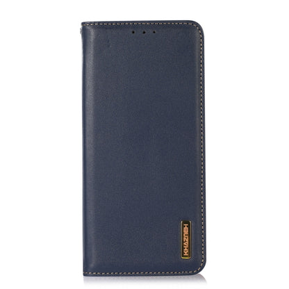 For Motorola Moto G73 5G KHAZNEH Nappa Top Layer Cowhide Leather Phone Case(Blue) - Motorola Cases by buy2fix | Online Shopping UK | buy2fix