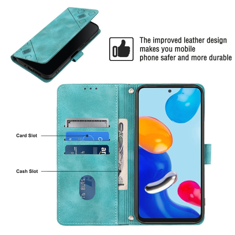 For Xiaomi Redmi Note 11s / 11 4G Skin-feel Embossed Leather Phone Case(Green) - Xiaomi Cases by buy2fix | Online Shopping UK | buy2fix