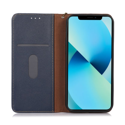 For OnePlus Ace 2 5G KHAZNEH Nappa Top Layer Cowhide Leather Phone Case(Blue) - OnePlus Cases by buy2fix | Online Shopping UK | buy2fix