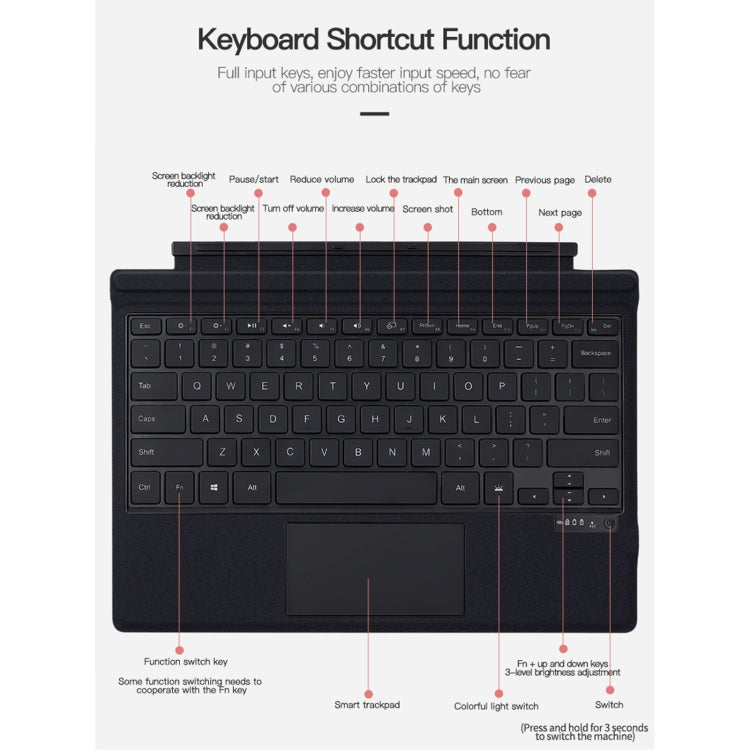 For Microsoft Surface Pro 8 / 9 / X Magnetic Bluetooth Keyboard - Others Keyboard by buy2fix | Online Shopping UK | buy2fix