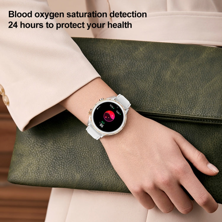 T21 1.32 inch Steel Band IP67 Waterproof Smart Watch, Support Heart Rate / Sleep Monitoring(White) - Smart Wear by buy2fix | Online Shopping UK | buy2fix
