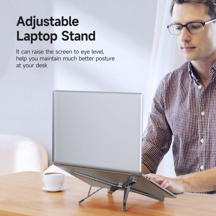 DUX DUCIS Foldable X-shaped Aluminum Laptop Stand(Lead Color) - MacBook Holder by DUX DUCIS | Online Shopping UK | buy2fix