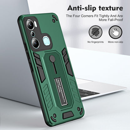 For Infinix Hot 20i X665E Variety Brave Armor Finger Loop Holder Phone Case(Green) - Infinix Cases by buy2fix | Online Shopping UK | buy2fix