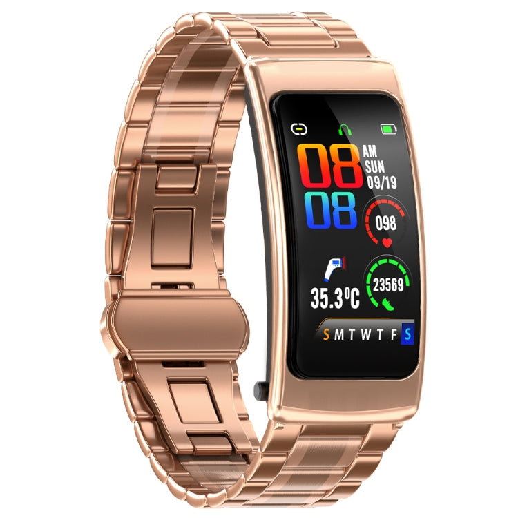 K20 1.14 inch Steel Band Earphone Detachable Life Waterproof Smart Watch Support Bluetooth Call(Rose Gold) - Smart Wear by buy2fix | Online Shopping UK | buy2fix