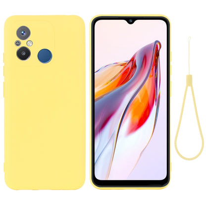 For Xiaomi Redmi 12C / 11A / Poco C55 Pure Color Liquid Silicone Shockproof Phone Case(Yellow) - Xiaomi Cases by buy2fix | Online Shopping UK | buy2fix