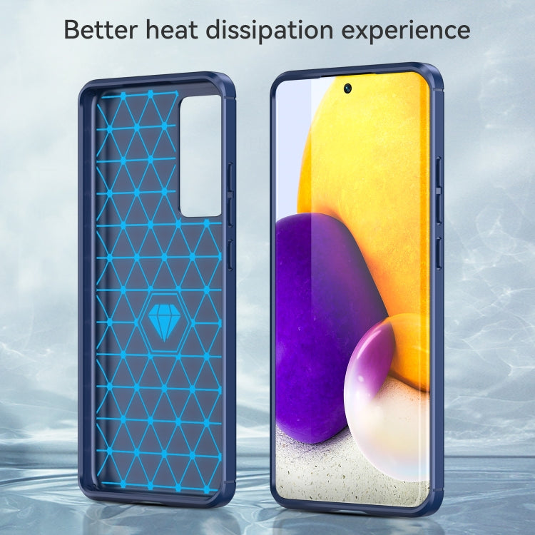 For Xiaomi 12X Brushed Texture Carbon Fiber TPU Phone Case(Blue) - Xiaomi Cases by buy2fix | Online Shopping UK | buy2fix