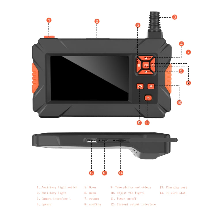 P130 5.5mm 4.3 inch Single Camera with Screen Endoscope, Length:2m - Consumer Electronics by buy2fix | Online Shopping UK | buy2fix