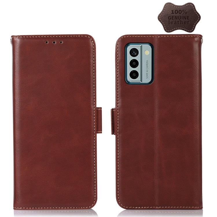 For Nokia G22 4G Crazy Horse Top Layer Cowhide Leather Phone Case(Brown) - Nokia Cases by buy2fix | Online Shopping UK | buy2fix