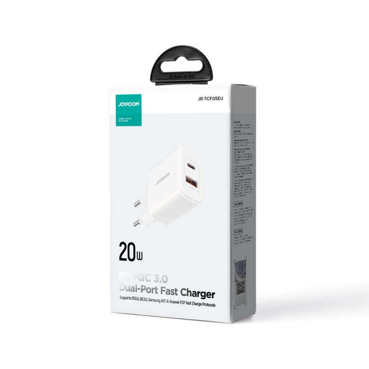J0YROOM TCF05 20W USB+USB-C/Type-C Fast Charger, Specification:EU Plug(White) -  by JOYROOM | Online Shopping UK | buy2fix