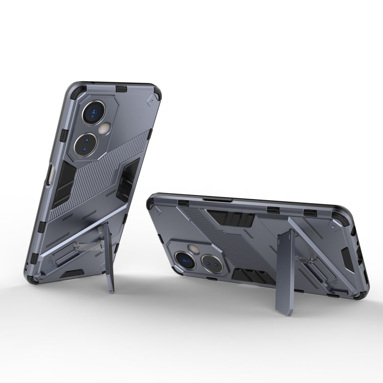 For OnePlus Nord CE 3 Punk Armor 2 in 1 PC + TPU Phone Case with Holder(Grey) - OnePlus Cases by buy2fix | Online Shopping UK | buy2fix