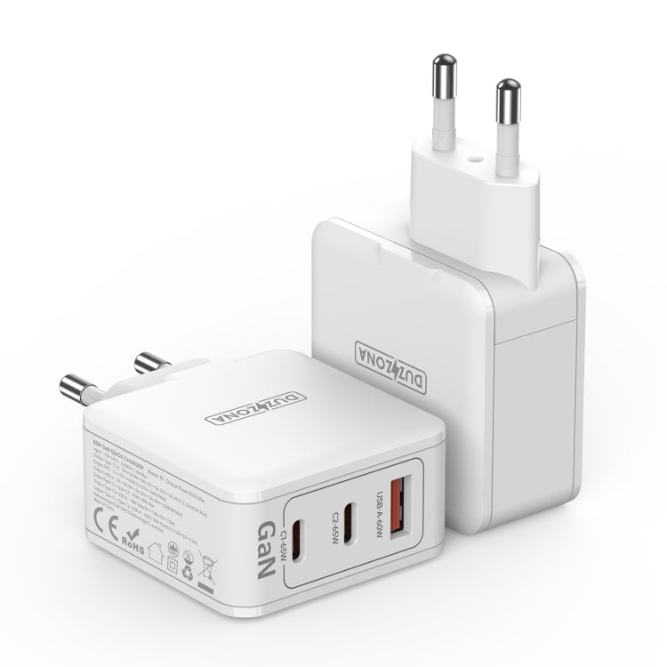 DUZZONA T9 65W Dual USB-C / Type-C+USB GaN Fast Charger, Specification:EU Plug - USB Charger by DUZZONA | Online Shopping UK | buy2fix