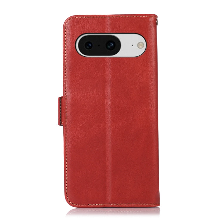 For Google Pixel 8 Crazy Horse Top Layer Cowhide Leather Phone Case(Red) - Google Cases by buy2fix | Online Shopping UK | buy2fix