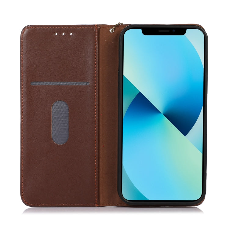 For Google Pixel 8 KHAZNEH Nappa Top Layer Cowhide Leather Phone Case(Brown) - Google Cases by buy2fix | Online Shopping UK | buy2fix