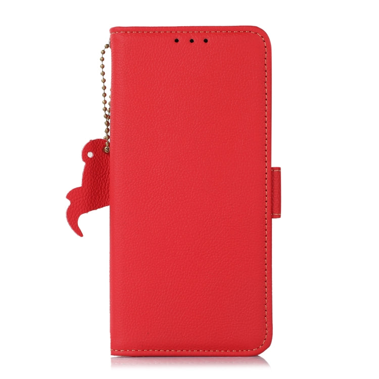 For Google Pixel 8 Side-Magnetic TJ Genuine Leather RFID Phone Case(Red) - Google Cases by buy2fix | Online Shopping UK | buy2fix