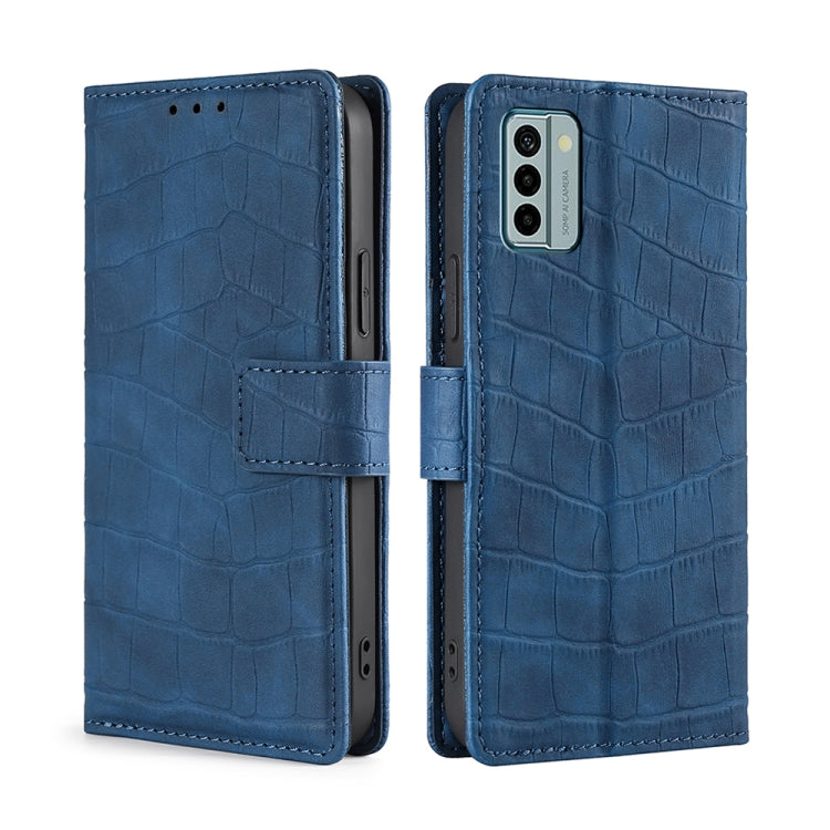 For Nokia G22 Skin Feel Crocodile Magnetic Clasp Leather Phone Case(Blue) - Nokia Cases by buy2fix | Online Shopping UK | buy2fix