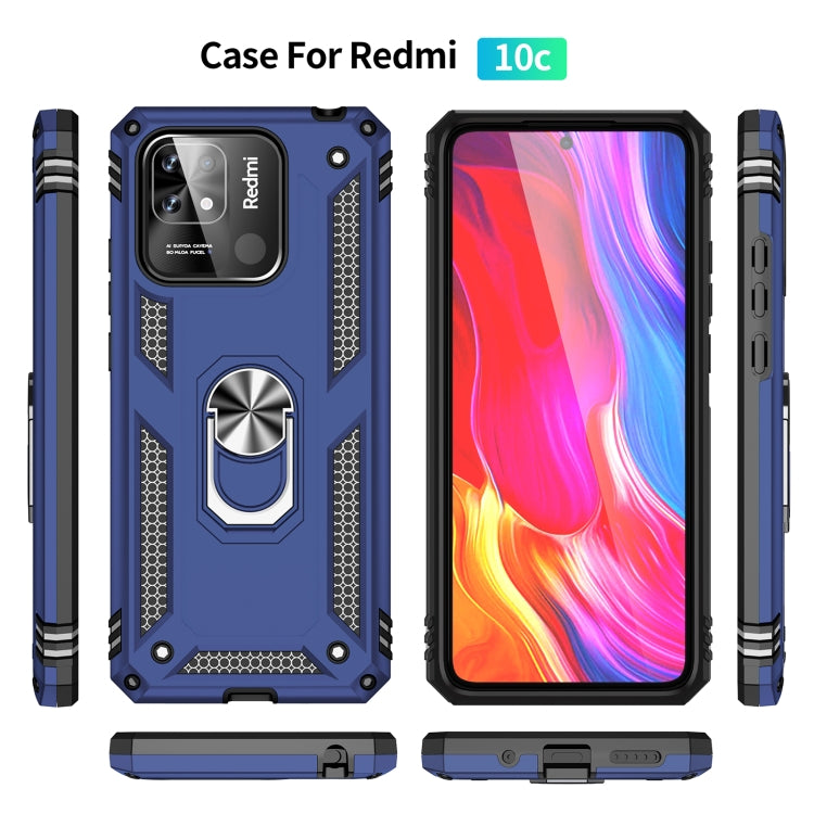 For Xiaomi Redmi 12C / 11A Shockproof TPU + PC Phone Case with Holder(Blue) - Mi 11 Ultra Cases by buy2fix | Online Shopping UK | buy2fix