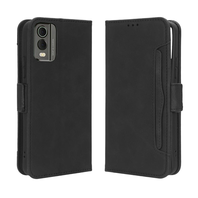 For Nokia C32 4G Skin Feel Calf Texture Card Slots Leather Phone Case(Black) - Nokia Cases by buy2fix | Online Shopping UK | buy2fix