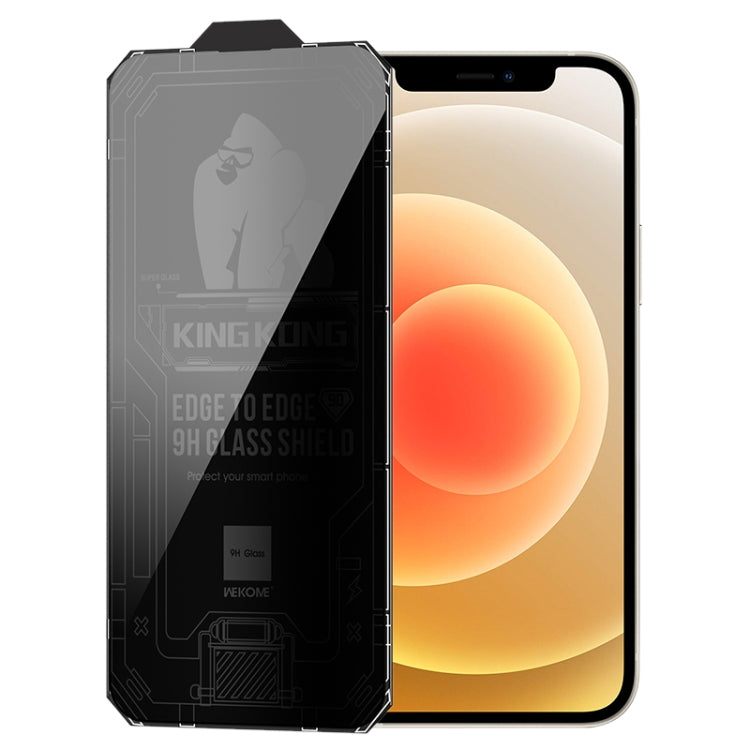 For iPhone 12 WK WTP-067 King Kong Vacha 9D Curved Privacy Tempered Glass Film(Black) - iPhone 12 / 12 Pro Tempered Glass by WK | Online Shopping UK | buy2fix