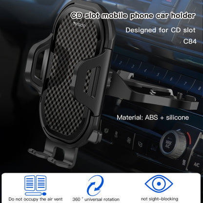 Yesido C84 360 Degree Rotating CD Port Car Phone Holder(Black) -  by Yesido | Online Shopping UK | buy2fix